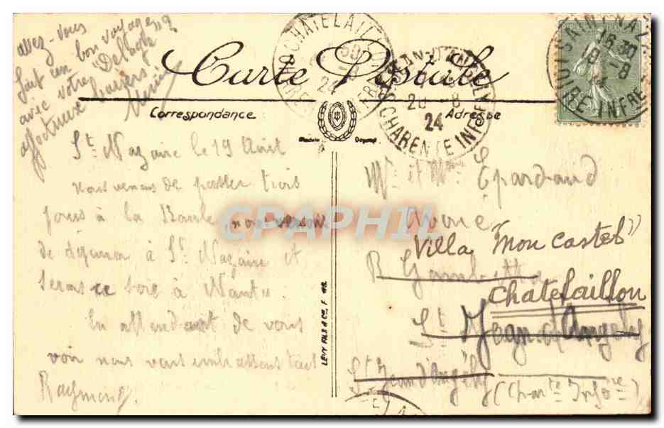 Saint Nazaire CPA Le pont s'ouvrant pour le passage d'un transatlantique — Verso