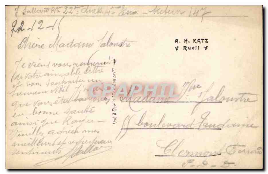 CPA Fantaisie Militaria Joyeux Noel — Rückseite