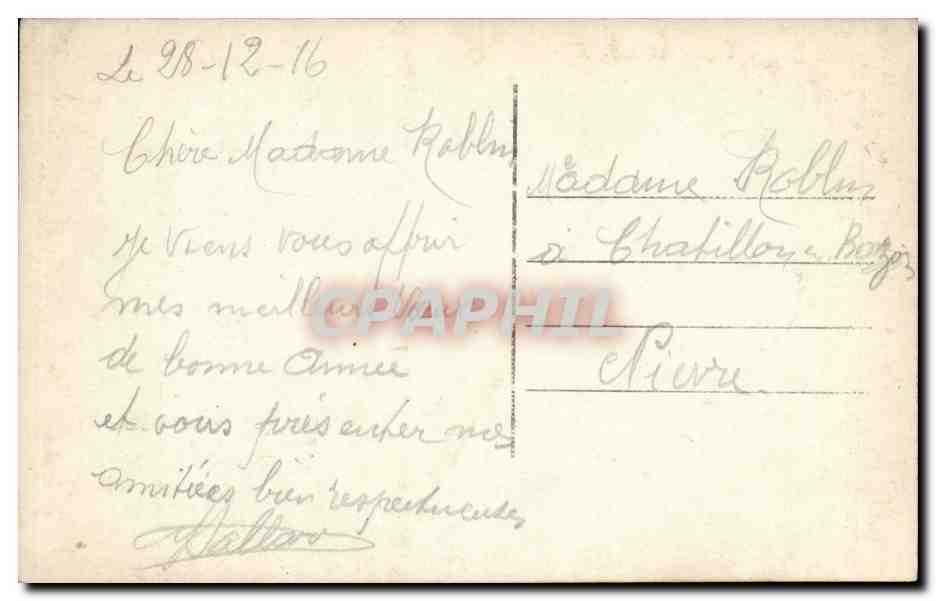 CPA Fantaisie Militaria Couple Bonne annee — Rückseite