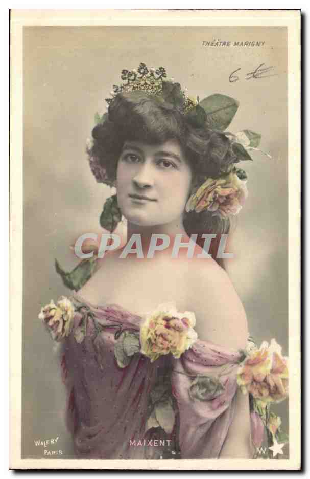 Sujet : Actrice Maixent — Théâtre Marigny — Éditeur Walery, Paris, n° de série 6