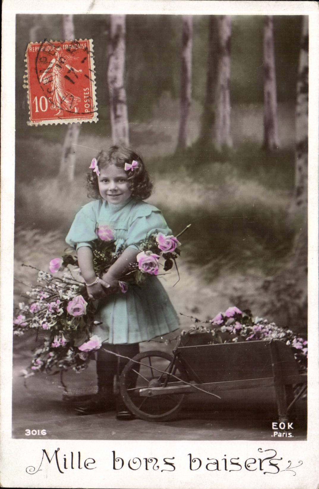 CPA Fantaisie Enfant Mille bons baisers