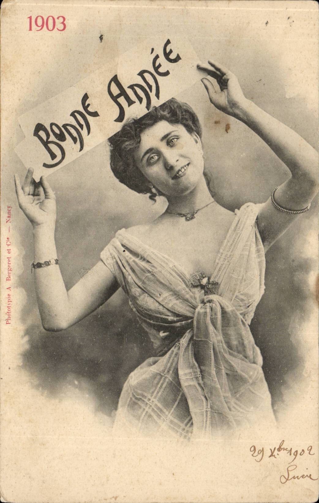 CPA Fantaisie Femme Bonne annee