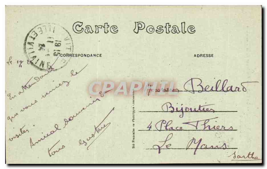 Vitre CPA Le chateau des Ducs de la Tremoille — Rückseite