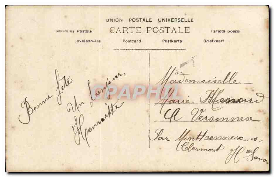 CPA Fantaisie Femme Bonne Fete Aujourd'hui Ste MArie — Rückseite