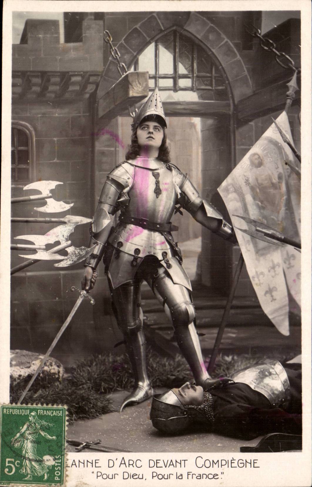 Jeanne d'Arc devant Compiègne — scène historique — éditeur non visible
