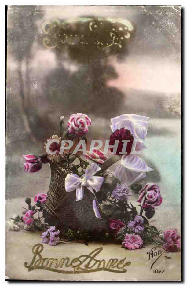 CPA Fantaisie Fleurs Bonne annee