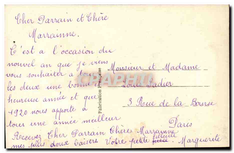 CPA Fantaisie Fleurs Bonne annee — Verso