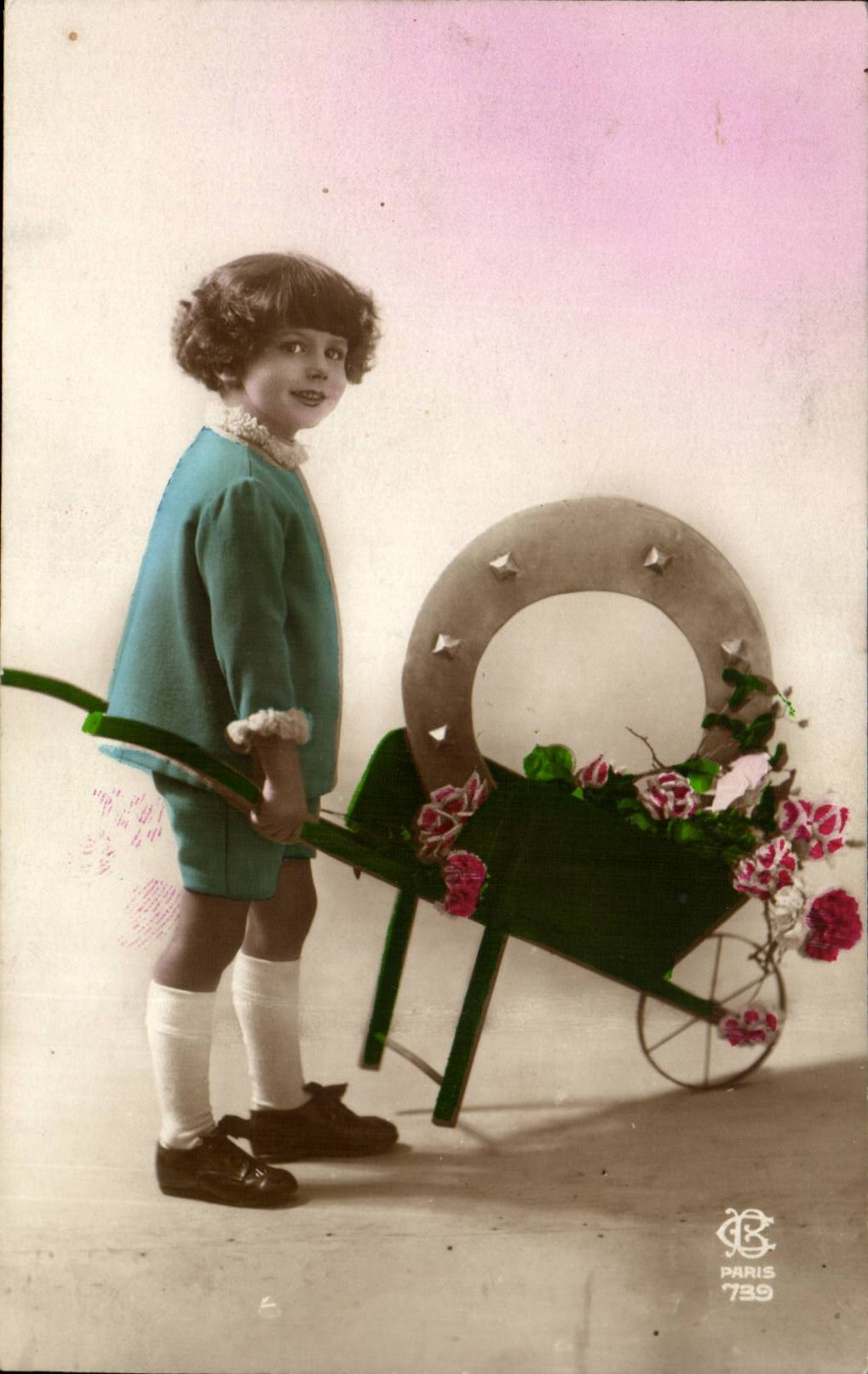 CPA Fantaisie Enfant Fer a cheval