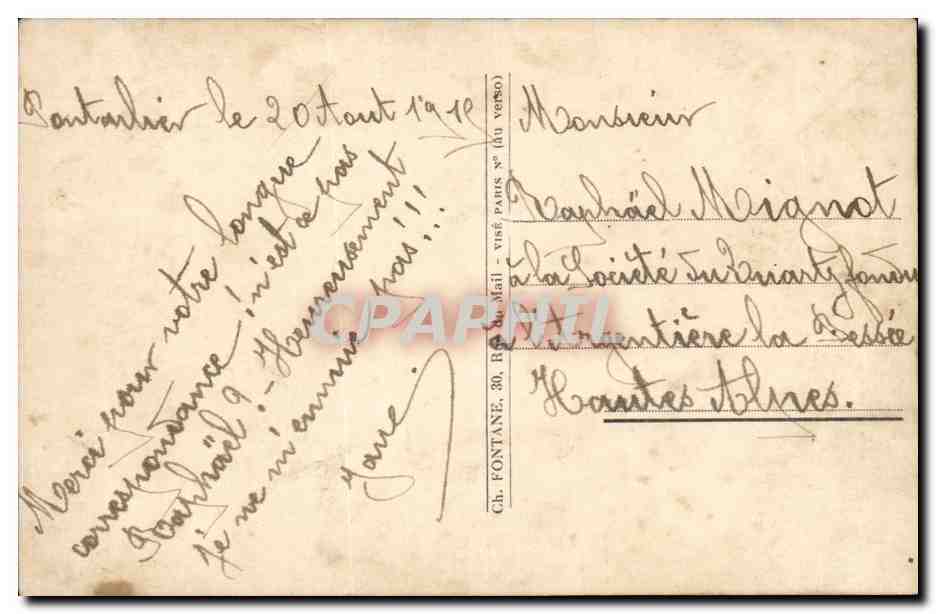 Zwei junge Frauen in regionalen Kleidern — Gedicht über Elsaß — Erckmann-Chatrian, Paris, n°21 — Rückseite
