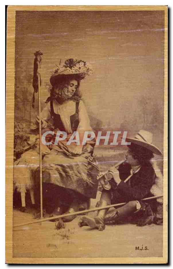 CPA Fantaisie Enfants Berger Flute et Chevre