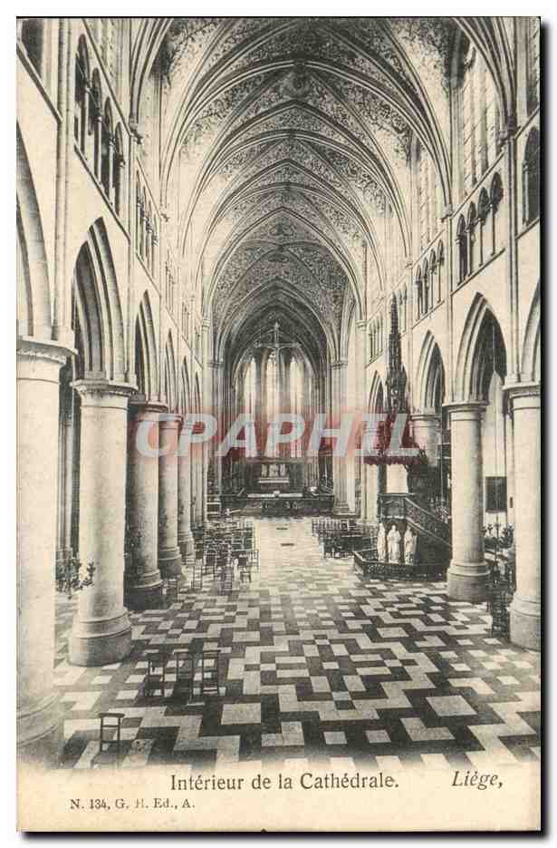Intérieur de la Cathédrale — Liège, G. H. Ed., N. 134