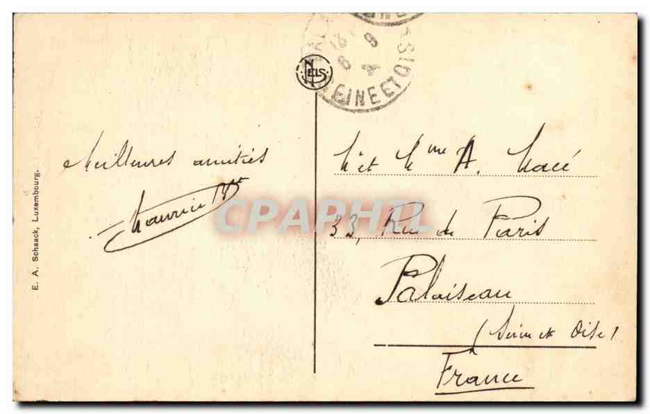 Luxembourg CPA Le palais Grand Ducal — Back