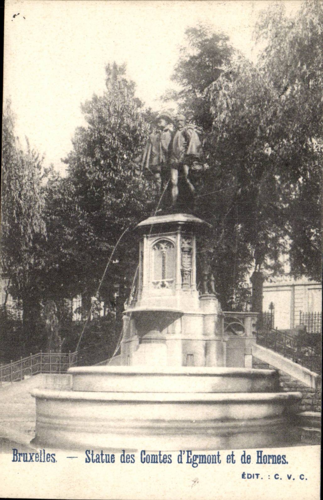 Belgie Belgique Bruxelles CPA Statue des comtes d'egmont et de Hornes