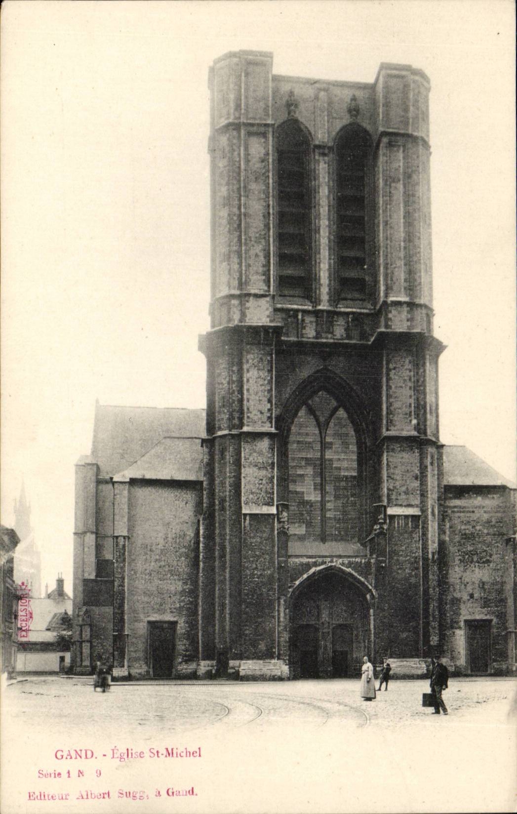 Gand - Église St-Michel — vue de la tour — Éditeur Albert Sugg, série 1 N° 9