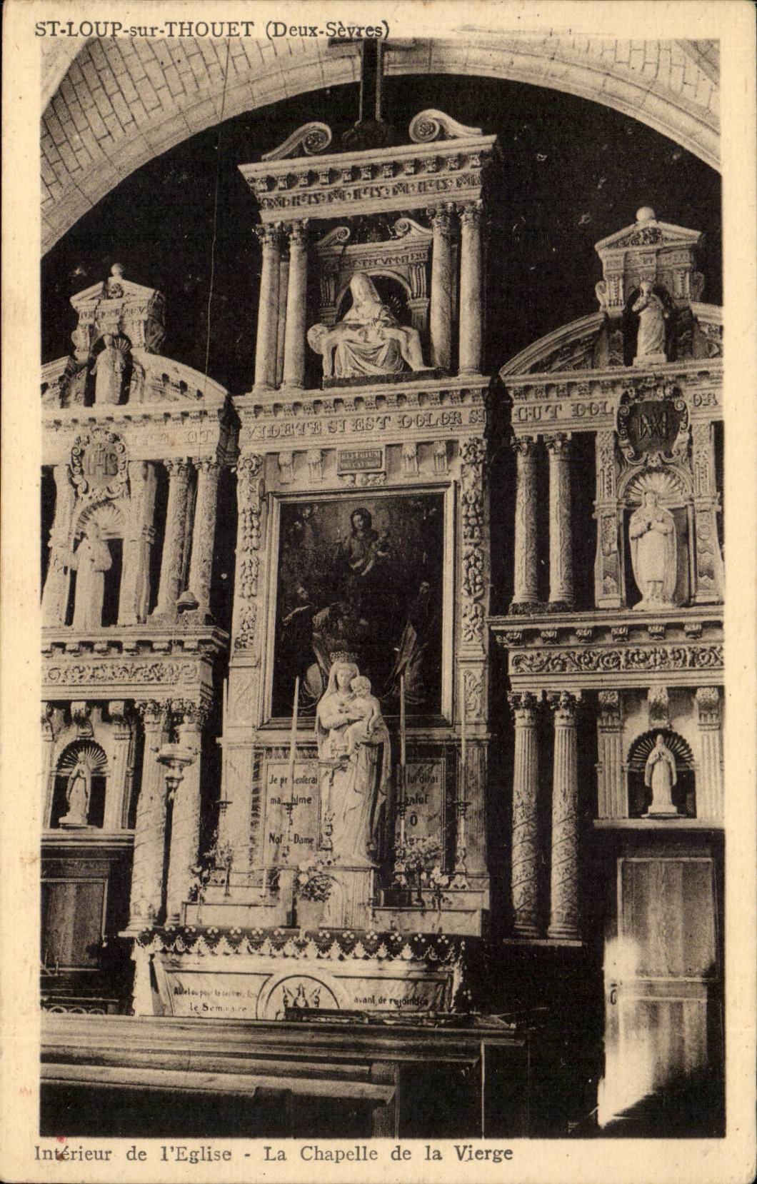 St Loup sur Thouet CPA Interieur de l'eglise La chapelle de la Vierge 