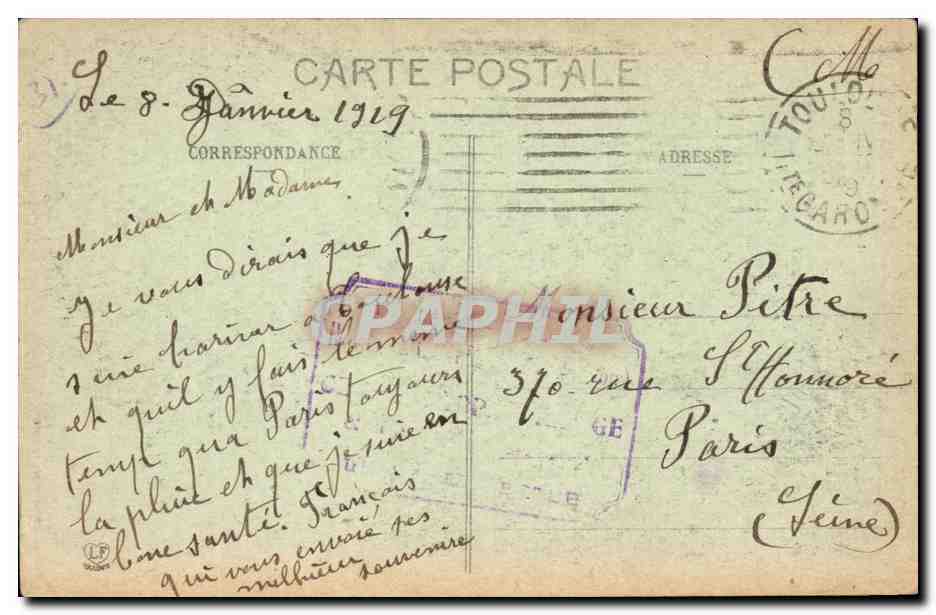 Toulouse CPA La cathedrale St Etienne  — Rückseite