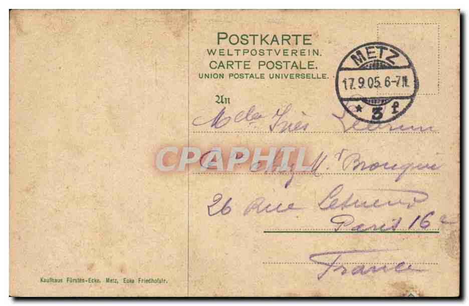 Metz CPA Dom (Christusportal) — Rückseite