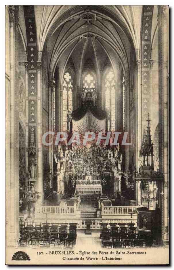 Belgique Bruxelles CPA Eglise des peres du Saint Sacrement Chausee de WAvre l'interieur