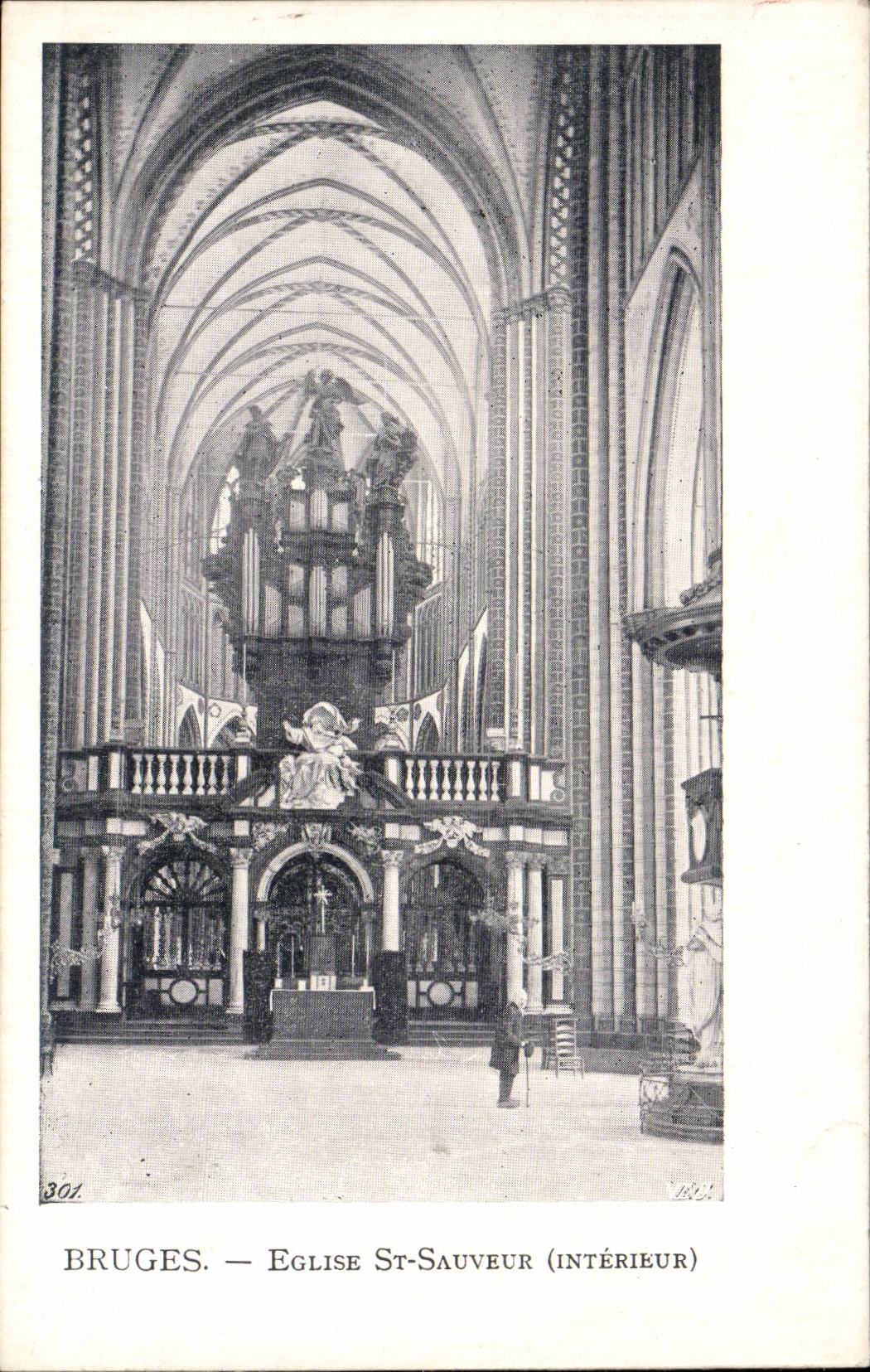 Belgique Bruges CPA Eglise St Sauveur (interieur orgue)