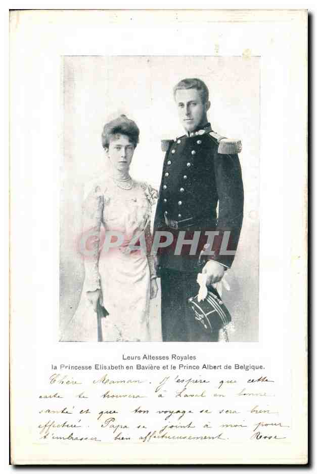 Leurs Altesse Royales la Princesse Elisabeth en Bavière et le Prince Albert de Belgique — éditeur inconnu, n° de série non visible