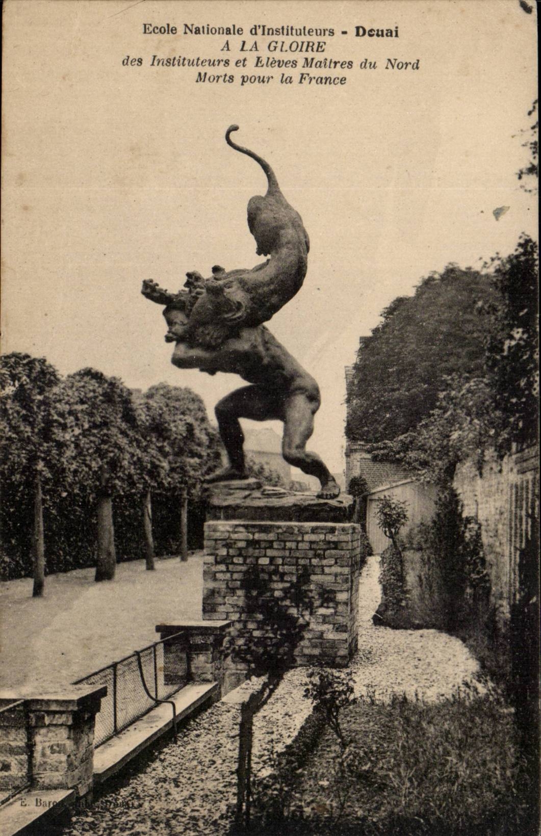 Ecole nationale d'instituteurs Douai CPA A la gloire des instituteurs et eleves maitres du Nord morts pour la France (li
