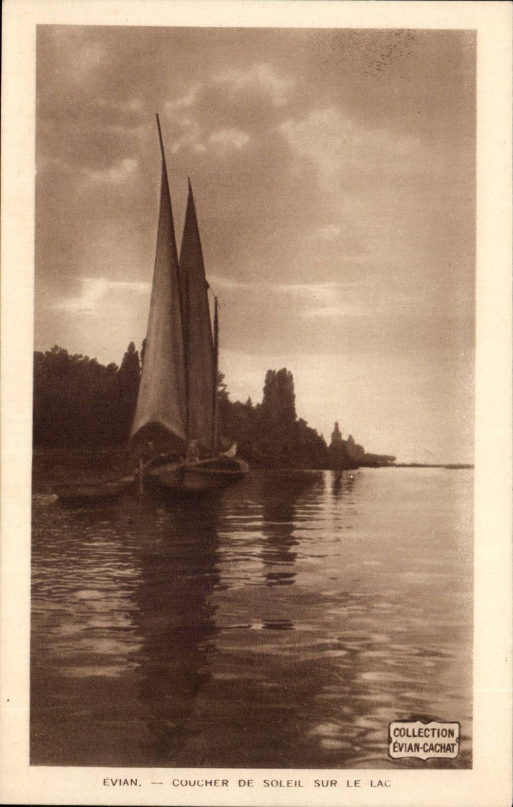 Évian — Coucher de soleil sur le lac — Collection Évian-Cachat