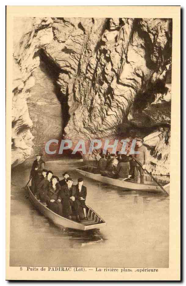 Padirac CPA La riviere plan superieur (barque)