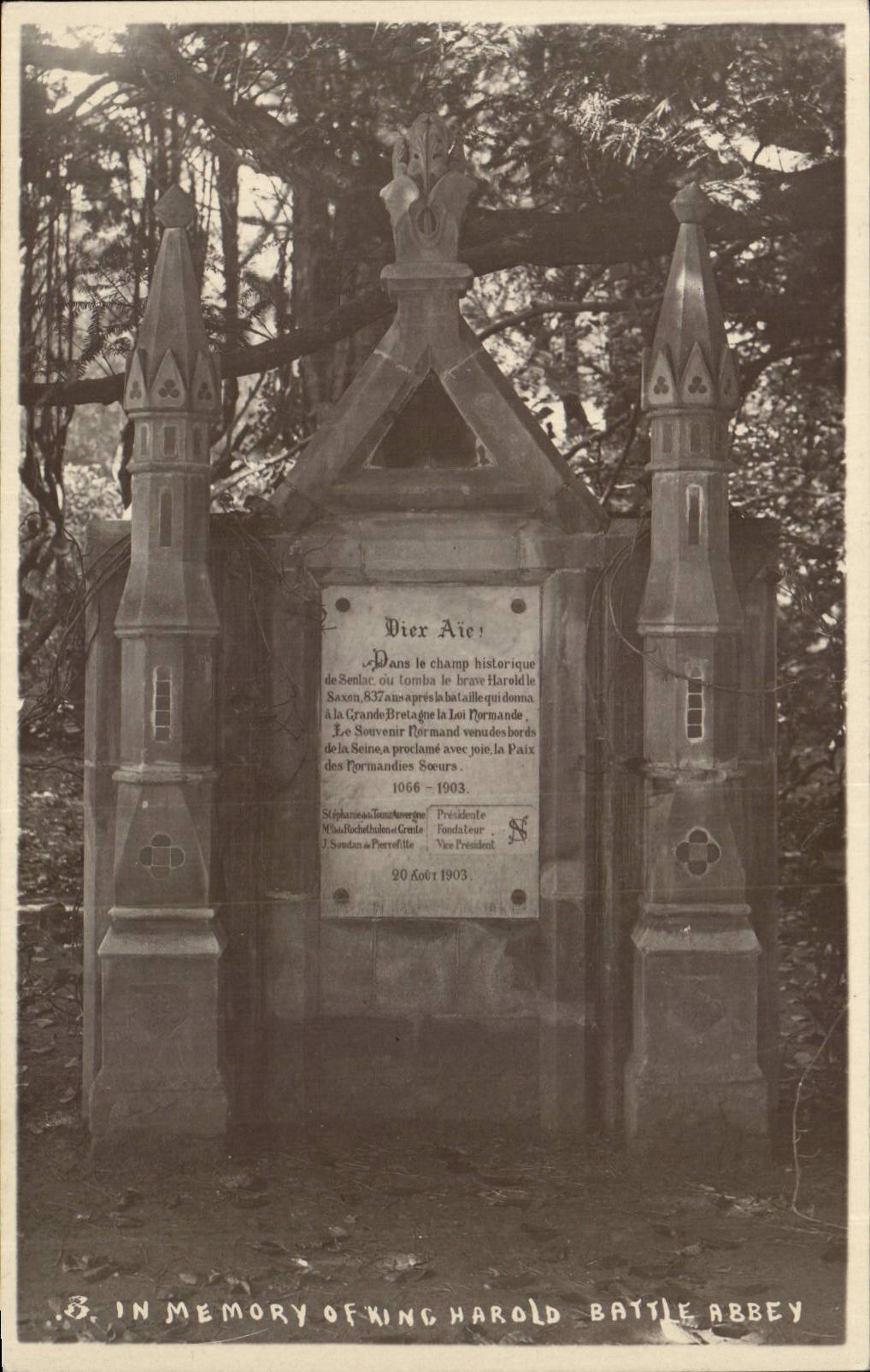 Great Britain CEMeterary In memory of King Harold Battle Abbey