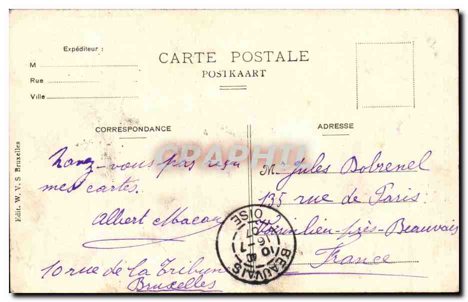 Belgie Belgique Bruxelles CPA Musee de la porte de Hal — Rückseite