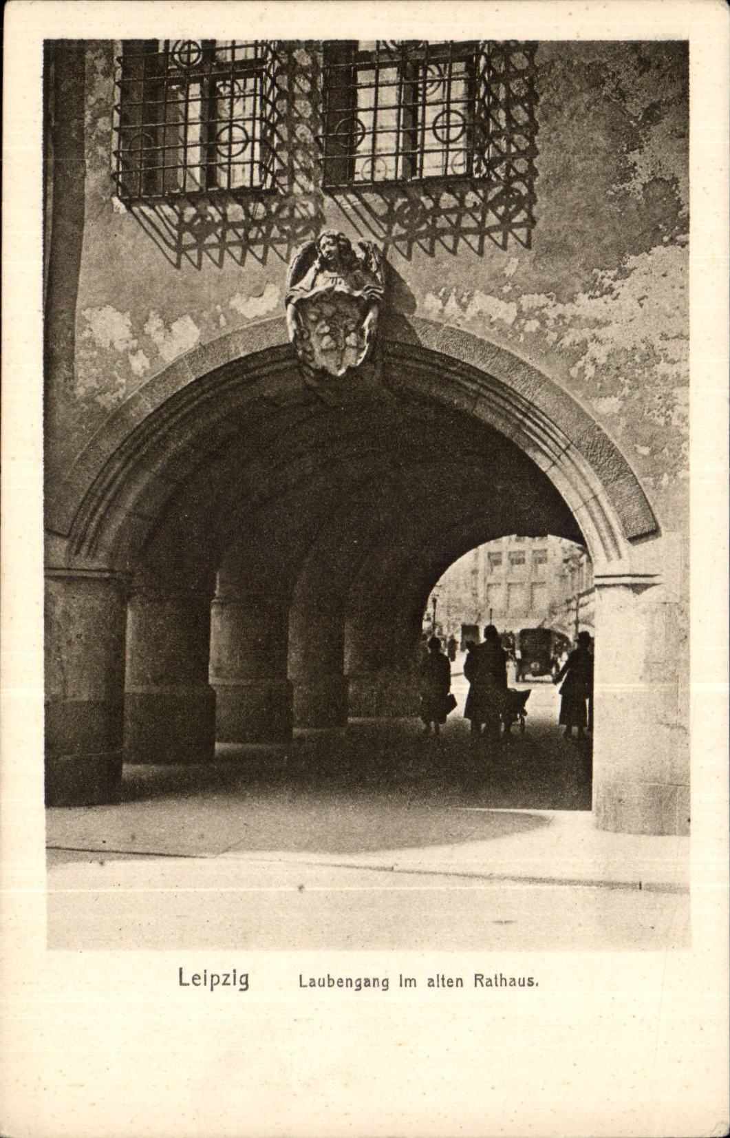 Leipzig CPA Laubengang im alten Rathaus