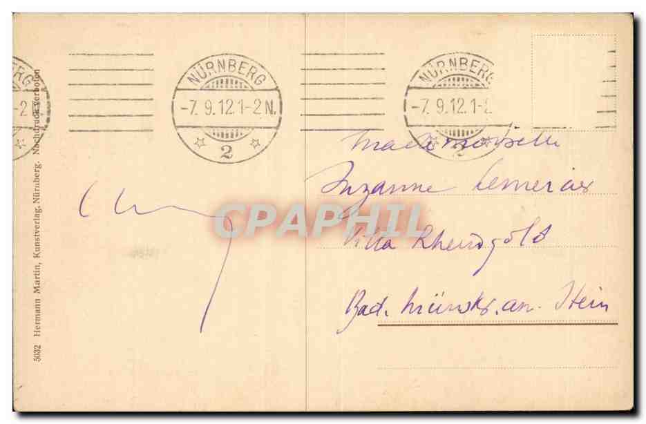 Allemagne CPA Nurnberg Maisserfinger — Rückseite