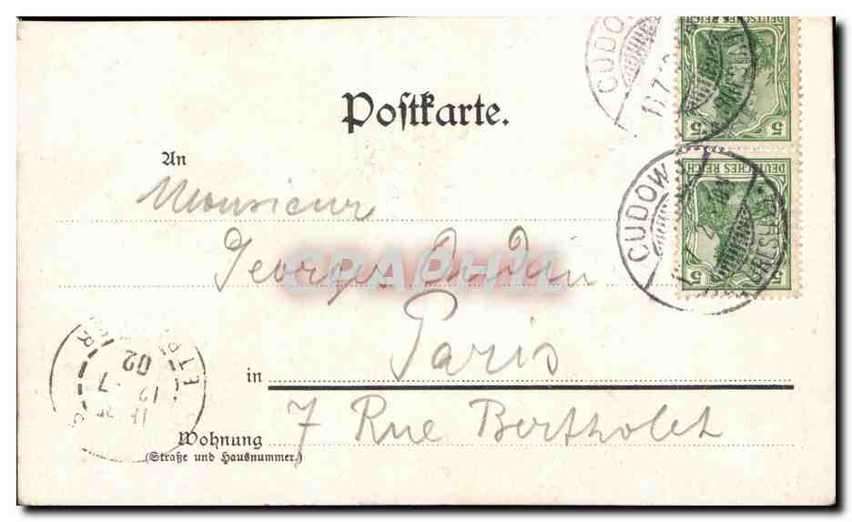 Allemagne CPA Gruss von der Keuscheuer  — Rückseite