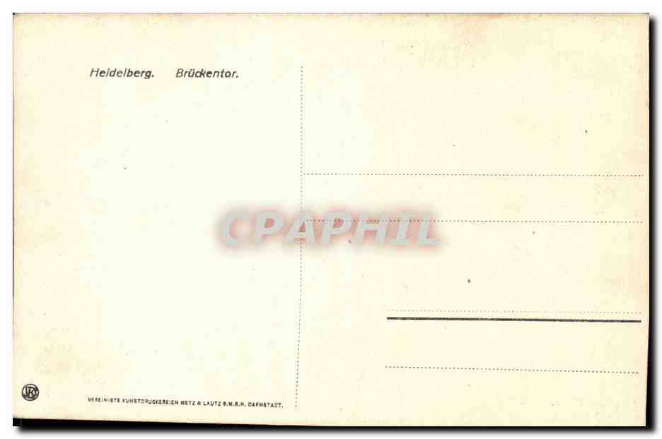 Allemagne Heidelberg CPA Bruckentor — Rückseite