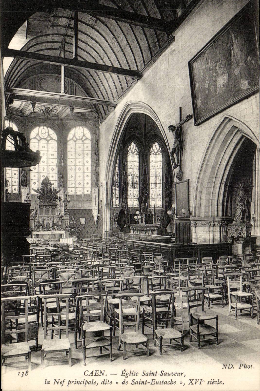 Caen CPA Eglise Saint Sauveur La nef principale dite de Sainte Eustache 16eme