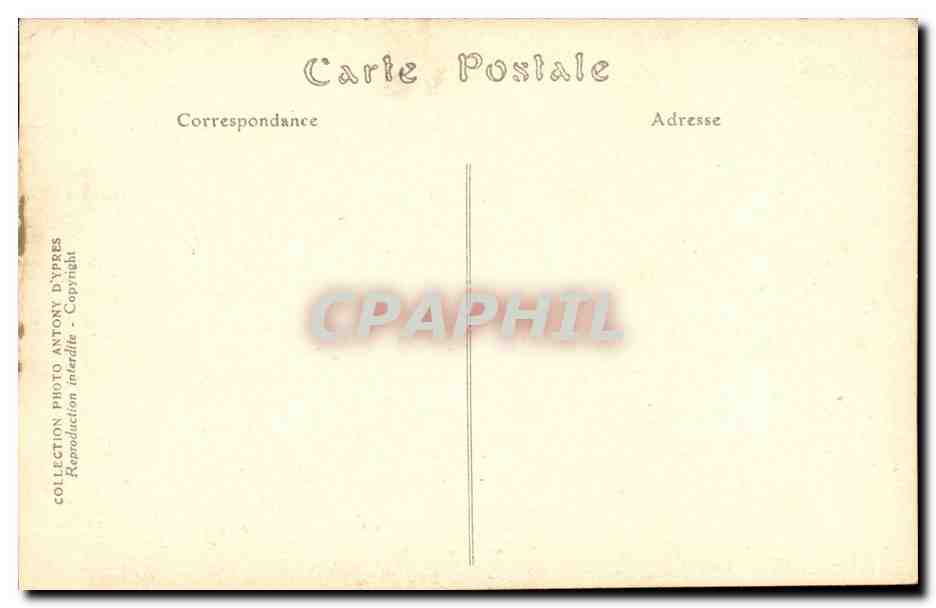 Belgie Belgique Ypres CPA Incendie Halles 22 nov 1914  — Rückseite
