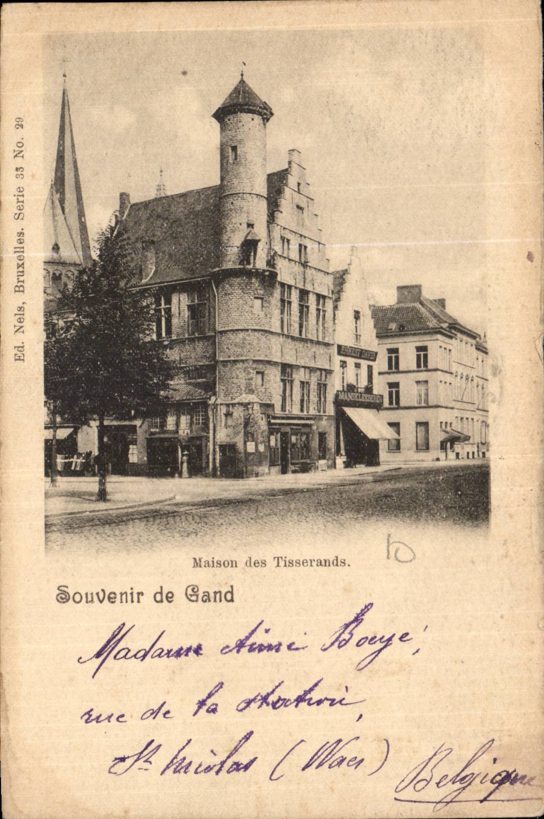 Maison des Tisserands — Gand, Belgique — Ed. Nels, Bruxelles, Série 33, No. 29