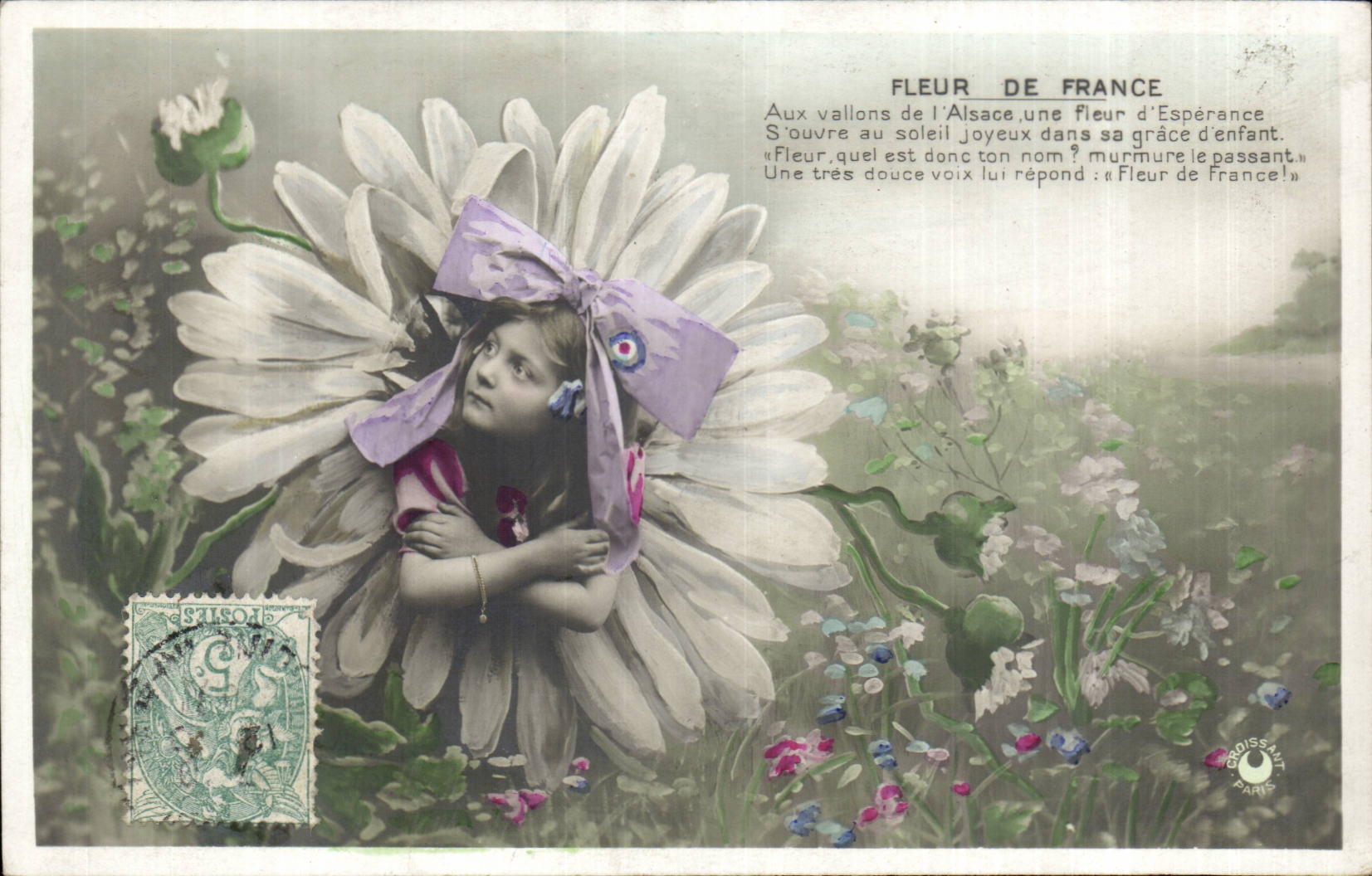 CPA Fantaisie Enfant Fleur de FranceAlsace