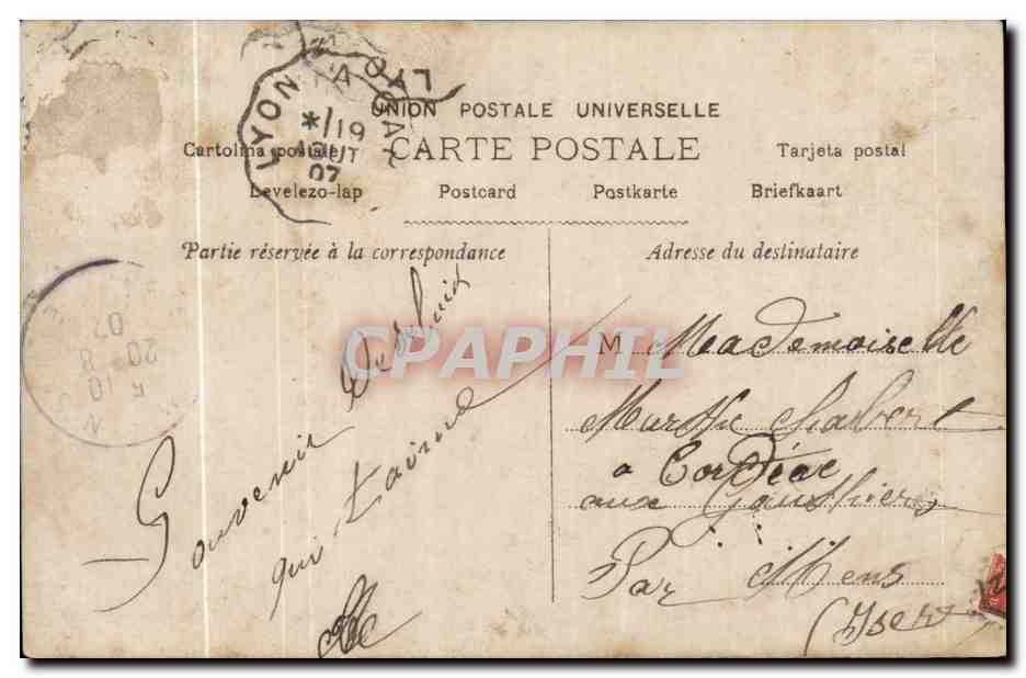 CPA Fantaisie L'heure du bonheur Couple — Rückseite
