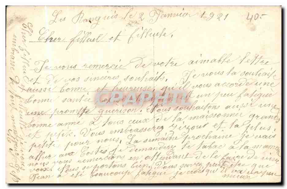CPA Fantaisie Bonne annee Couple — Verso