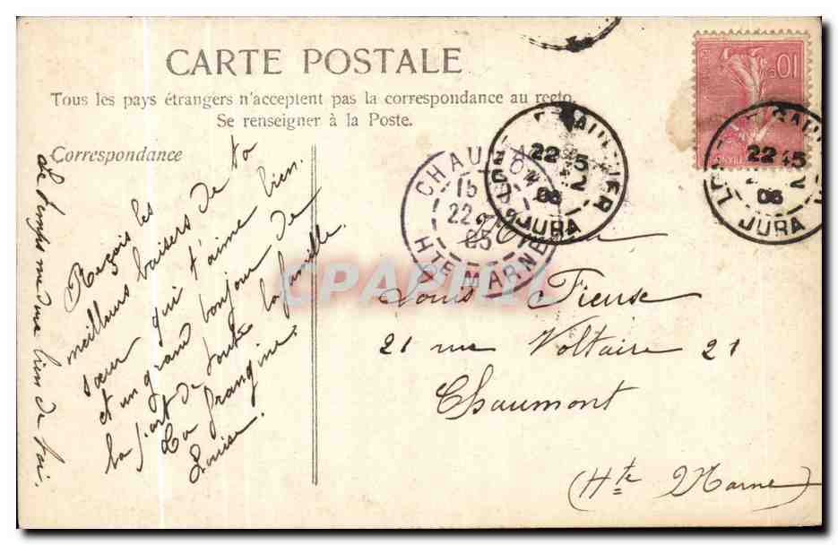 CPA Fantaisie Joyeux Noel  — Rückseite