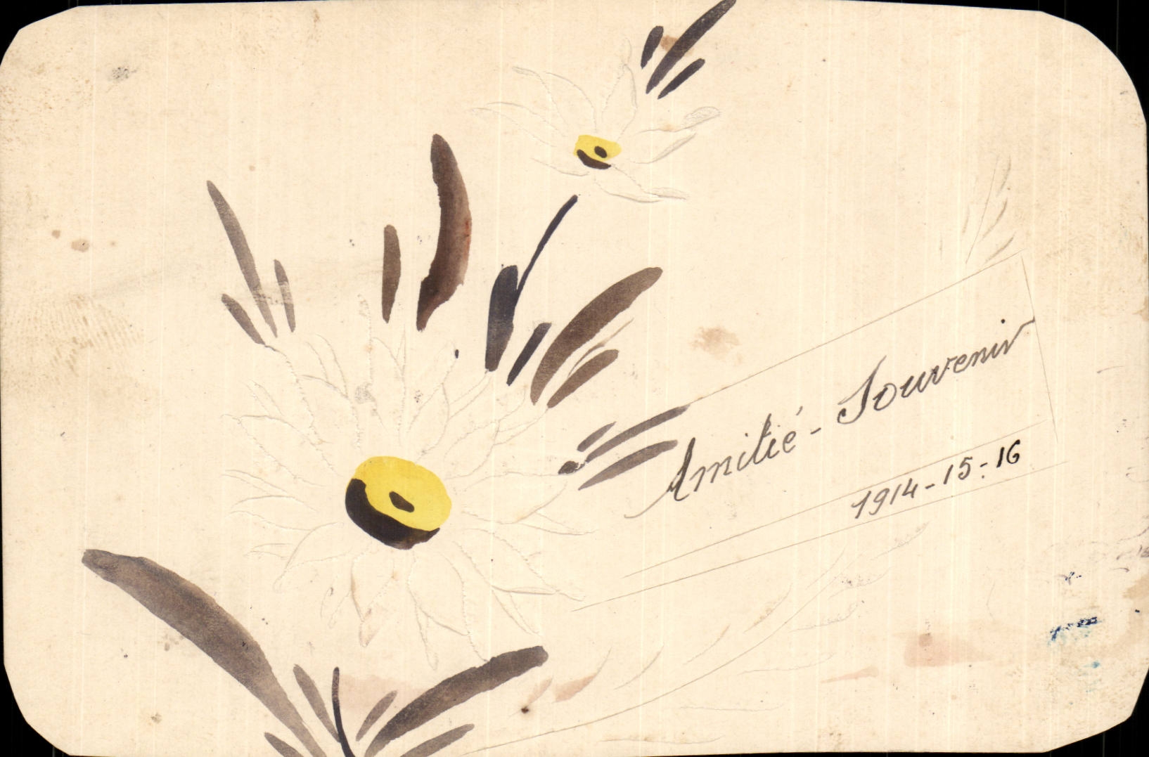 CPA Fantaisie Amitie Souvenir Fleur
