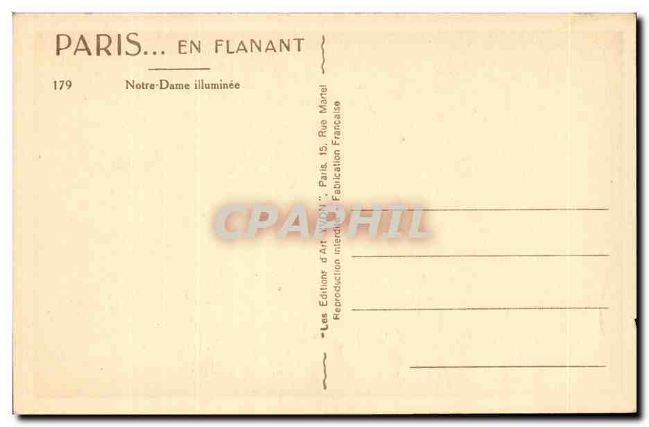 Paris (3eme) CPA Notre DAme illuminee — Verso
