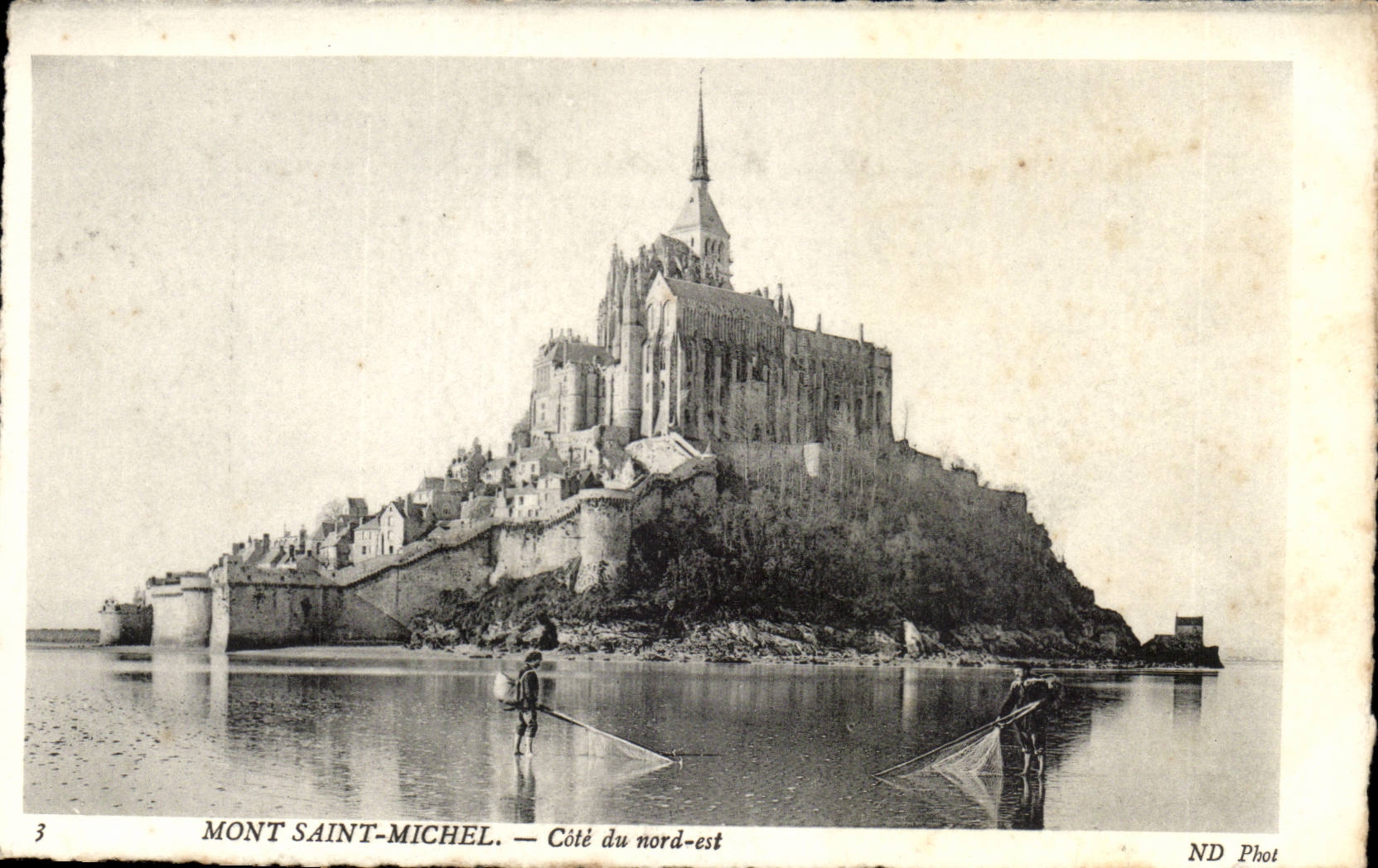 Mont Saint Michel CPA Cote du nord est (pecheurs)