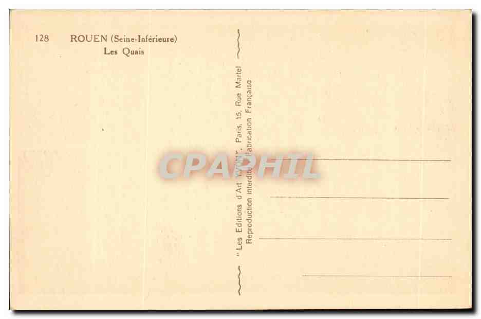 Rouen CPA Les quais  — Rückseite