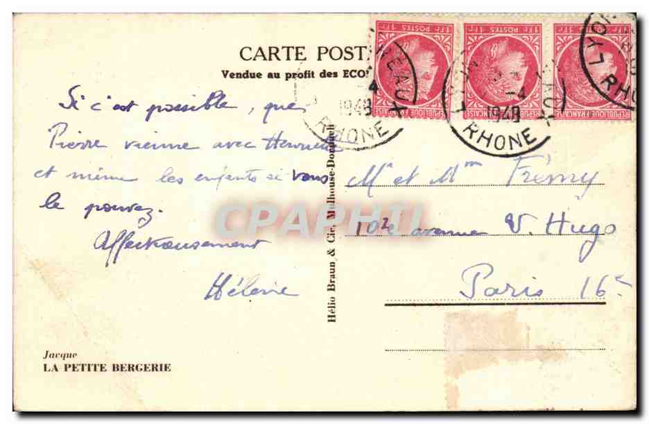 CPA Jacque La petite bergereie (moutons) — Rückseite