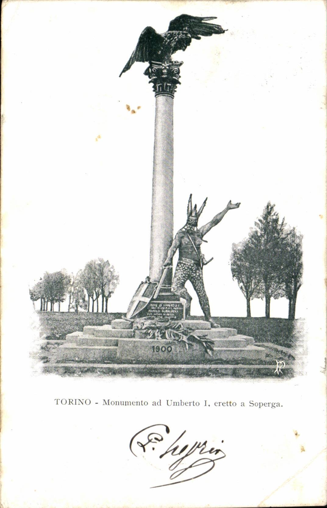 Italie Italie Torino CPA Monumento ad Umberto I eretto a Soperga