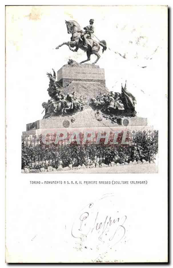 Italie Italie Torino CPA Monumento Principe Amedeo (scultore Calandra)