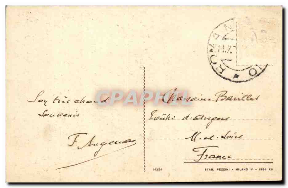 Italie Italie Rome CPA Retraite du Sacre Coeur La maison des retraites — Rückseite