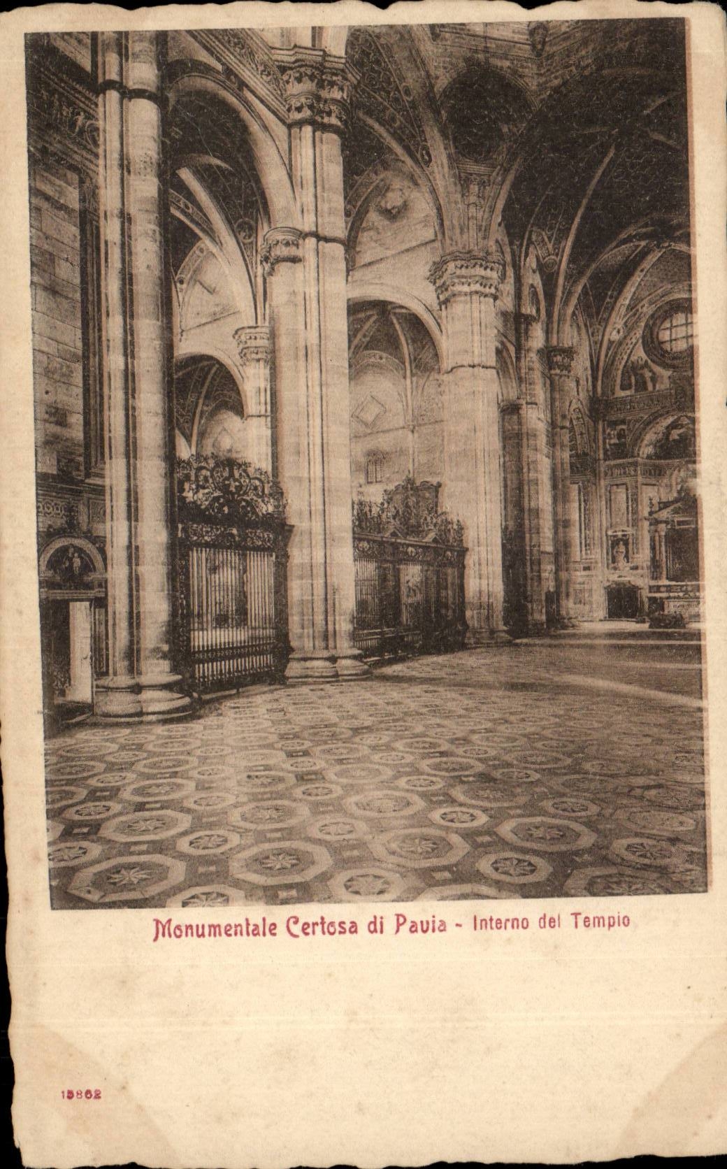 Italie Italie CPA Monumentale Certosa di pavia Interno del Tempio