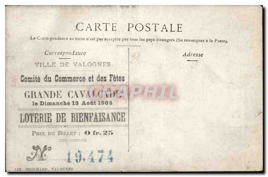 Italie Italia Rome CPA Le forum (pub Comite du commerce Valognes Grande Cavalcade Loterie 13 aout 1905) — Rückseite